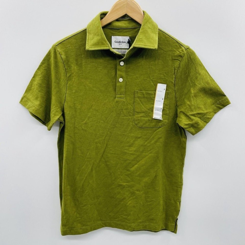 Goodfellow & Co Mens Small Regular Fit‎ Short Sleeve Slub Jersey Polo Shirt 1039